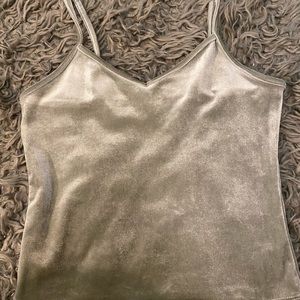 Green velvet tank